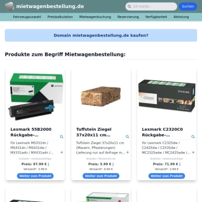 Screenshot mietwagenbestellung.de