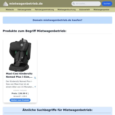 Screenshot mietwagenbetrieb.de