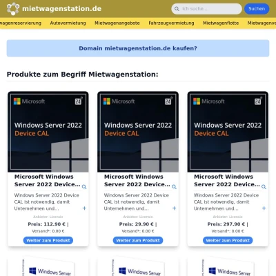 Screenshot mietwagenstation.de