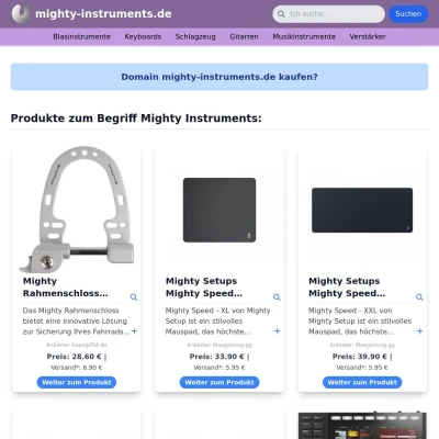 Screenshot mighty-instruments.de