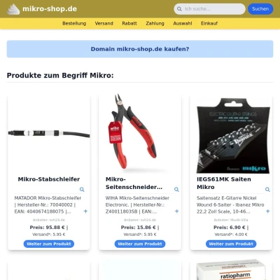 Screenshot mikro-shop.de