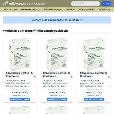 Screenshot mikroangiopathisch.de