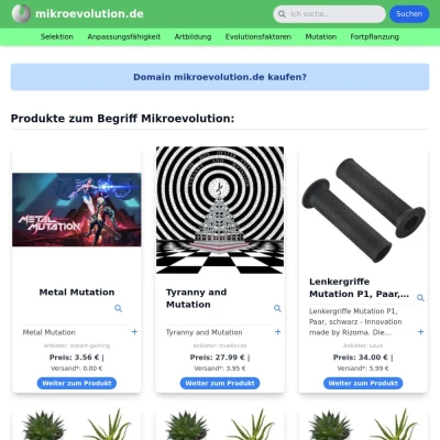 Screenshot mikroevolution.de