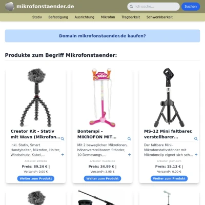 Screenshot mikrofonstaender.de