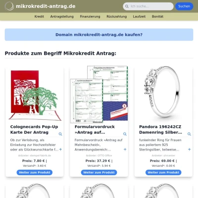 Screenshot mikrokredit-antrag.de