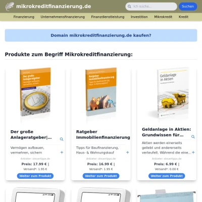 Screenshot mikrokreditfinanzierung.de