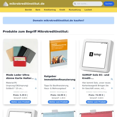 Screenshot mikrokreditinstitut.de
