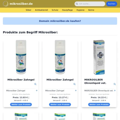 Screenshot mikrosilber.de