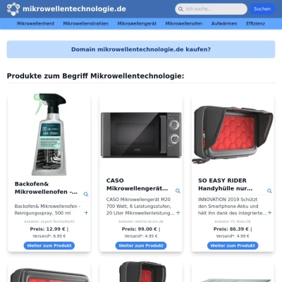 Screenshot mikrowellentechnologie.de