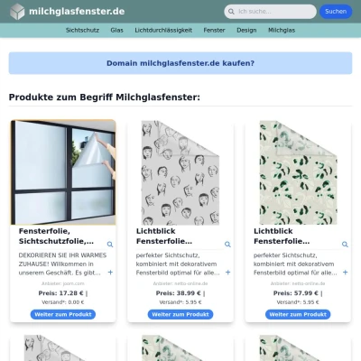 Screenshot milchglasfenster.de