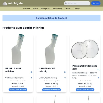 Screenshot milchig.de