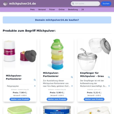 Screenshot milchpulver24.de