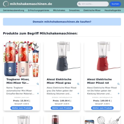 Screenshot milchshakemaschinen.de