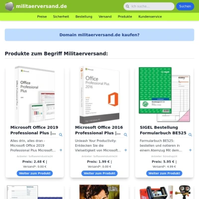 Screenshot militaerversand.de