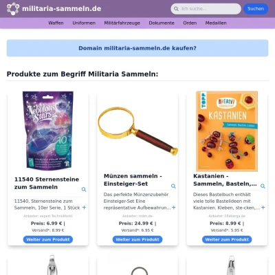 Screenshot militaria-sammeln.de