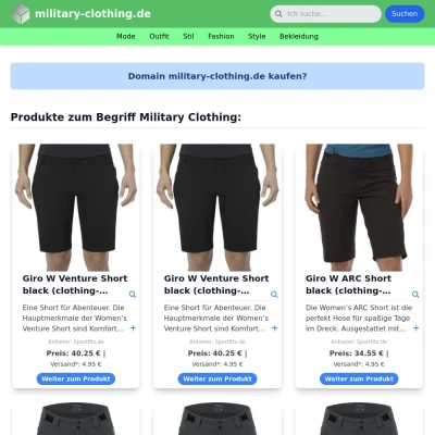 Screenshot military-clothing.de