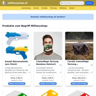 Screenshot militaryshop.at