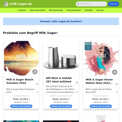 Screenshot milk-sugar.de