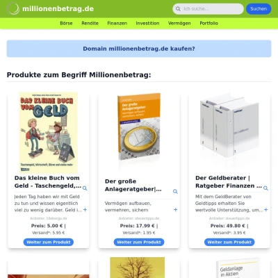 Screenshot millionenbetrag.de