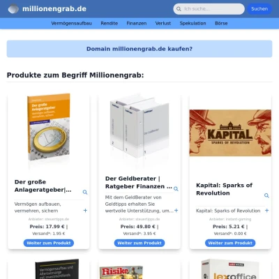 Screenshot millionengrab.de