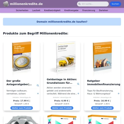 Screenshot millionenkredite.de