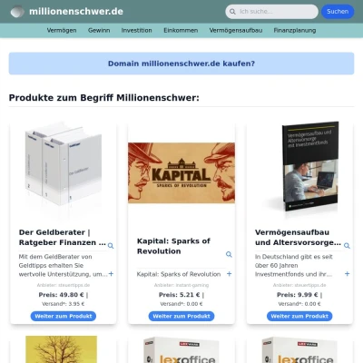 Screenshot millionenschwer.de