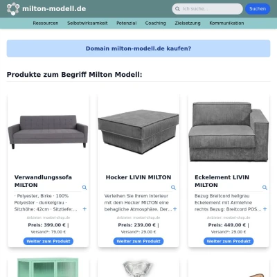 Screenshot milton-modell.de