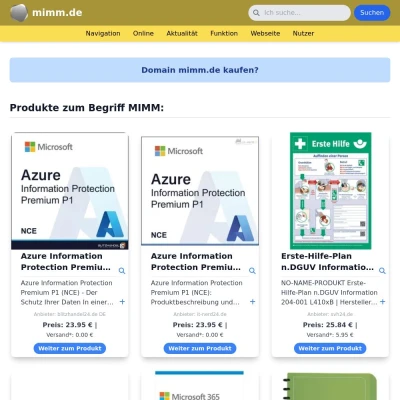 Screenshot mimm.de
