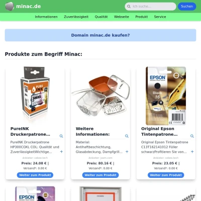 Screenshot minac.de