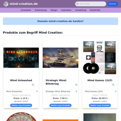 Screenshot mind-creation.de