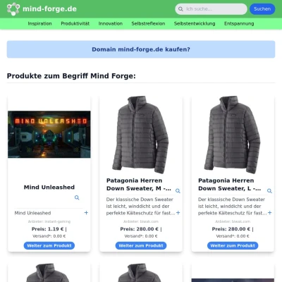 Screenshot mind-forge.de