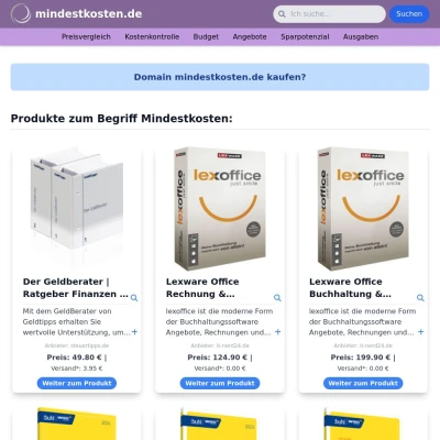 Screenshot mindestkosten.de