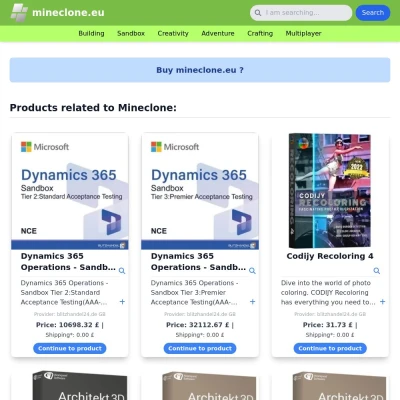 Screenshot mineclone.eu