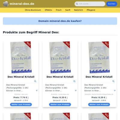 Screenshot mineral-deo.de