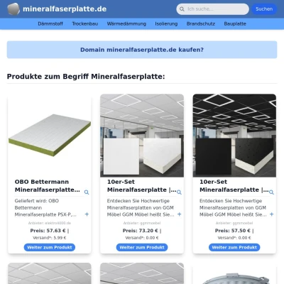 Screenshot mineralfaserplatte.de