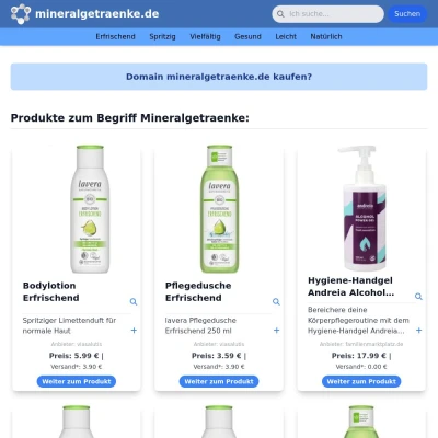 Screenshot mineralgetraenke.de