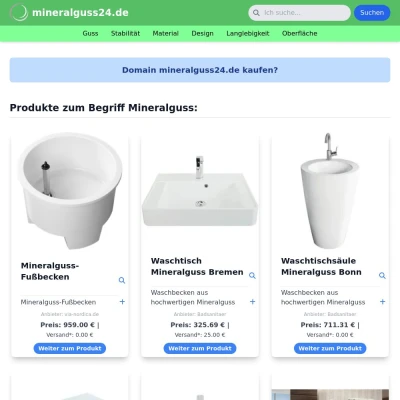Screenshot mineralguss24.de