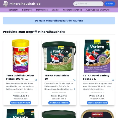 Screenshot mineralhaushalt.de