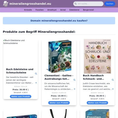 Screenshot mineraliengrosshandel.eu