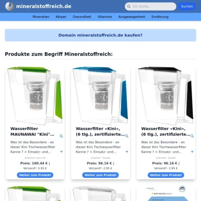 Screenshot mineralstoffreich.de