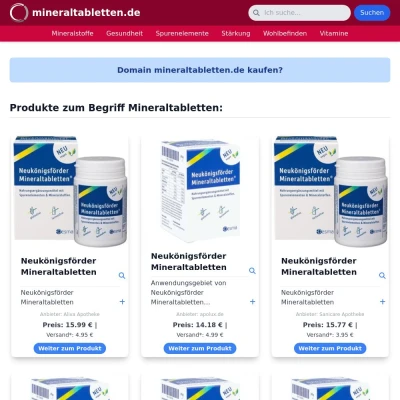 Screenshot mineraltabletten.de