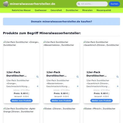 Screenshot mineralwasserhersteller.de