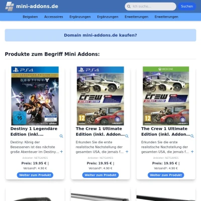 Screenshot mini-addons.de