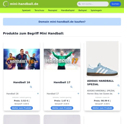 Screenshot mini-handball.de