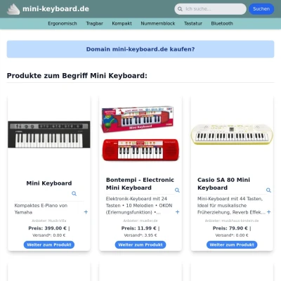 Screenshot mini-keyboard.de