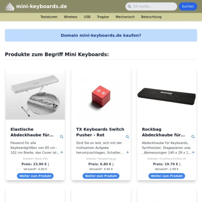 Screenshot mini-keyboards.de