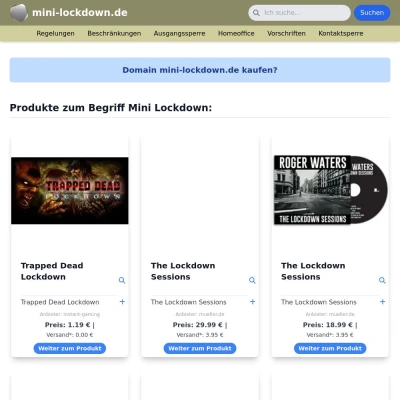 Screenshot mini-lockdown.de