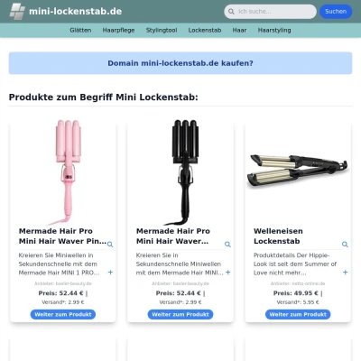 Screenshot mini-lockenstab.de