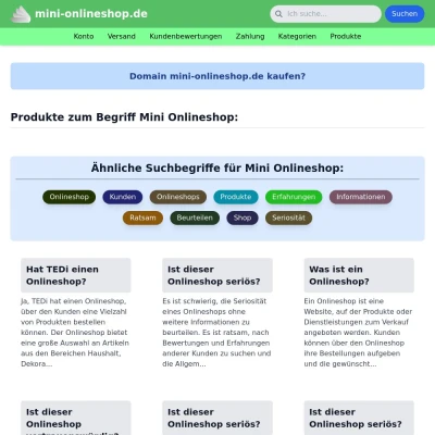 Screenshot mini-onlineshop.de