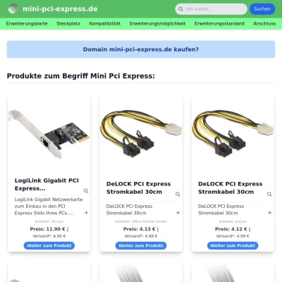 Screenshot mini-pci-express.de